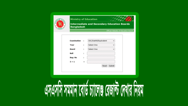 এসএসসি-দাখিল পরীক্ষার বোর্ড চ্যালেঞ্জ রেজাল্ট ২০২৪